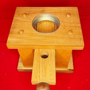 Vintage Handmade Wooden Gumball dispenser candle machine ( jar not included)